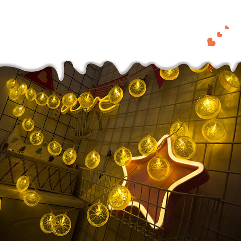 

Modern Fruit Decor Night Light Battery Box Lamp String Lemon Night Light Christmas Decor LED Lighting String Light CD