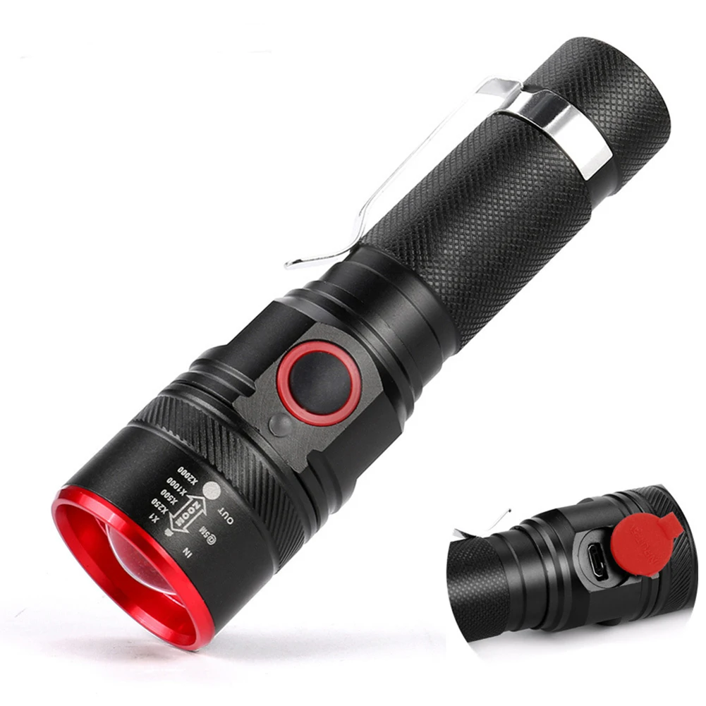 

Мощный светодиодный Телескопический фонарик T6 с высокой яркостью, мощный прожектор для ночной рыбалки, Походов, Кемпинга