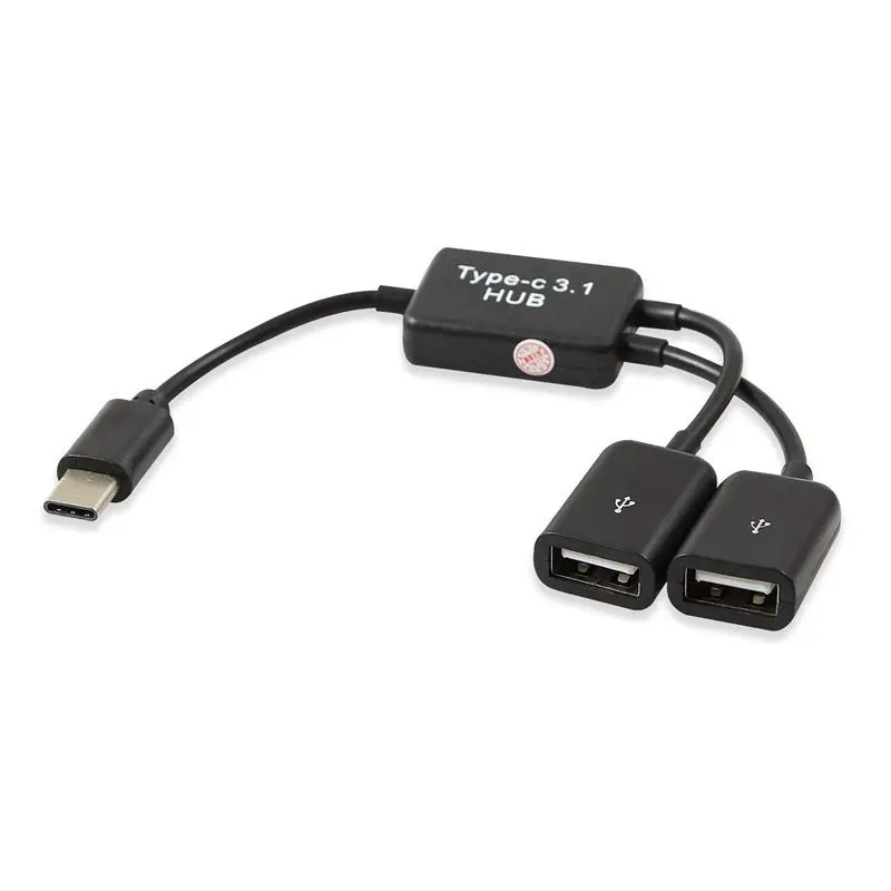 Type C OTG USB 3 1 Male to Dual 2 0 Female Charge Port HUB Cable Y Splitter | Электроника