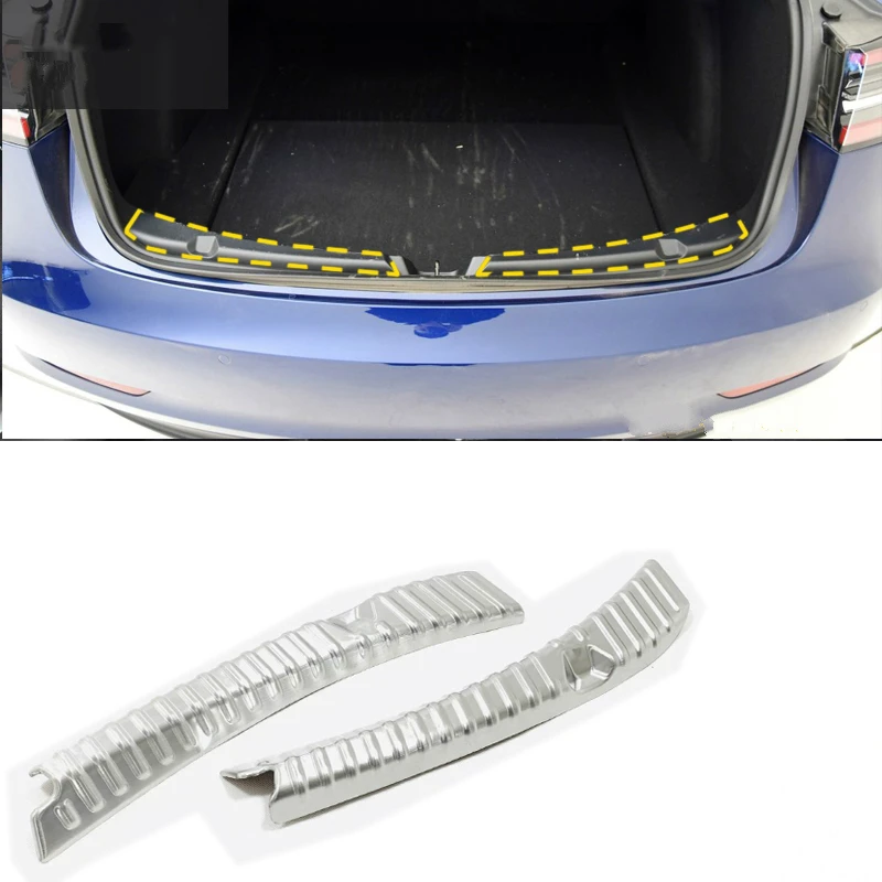 Защитная накладка для заднего бампера автомобиля Накладка Tesla Model 3 2020 внутренний