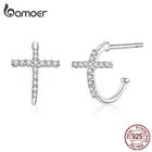 Женские серьги-кольца bamoer SCE755, из стерлингового серебра 925 пробы с крестом, бижутерия для невесты