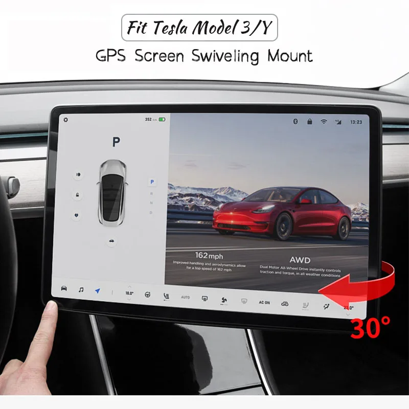 

Аксессуары для Tesla Model 3 Y 2021 вращающийся кронштейн для центрального экрана навигационный поворотный держатель