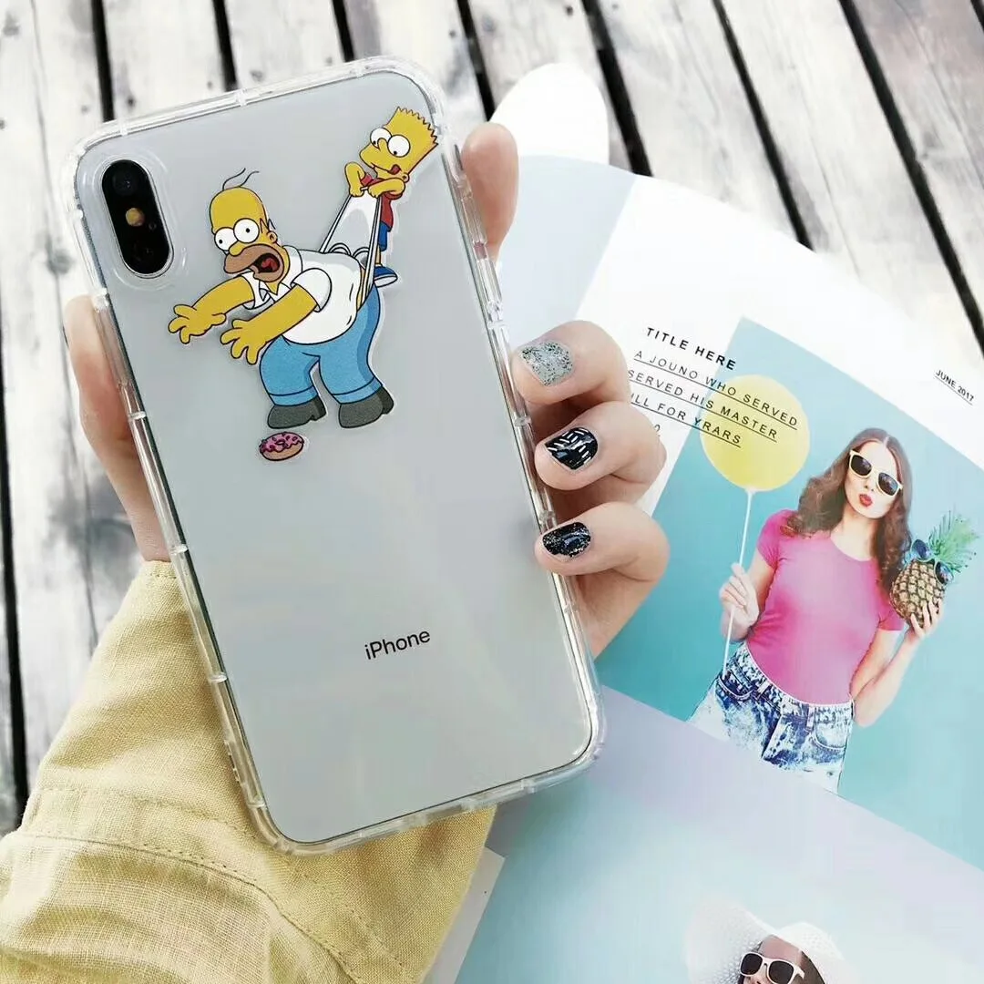 Cartoon funny Son Simple transparent phone case for iPhone XS MAX XR X 7 8 6SPlus anime soft air pressure protection cover Capa |