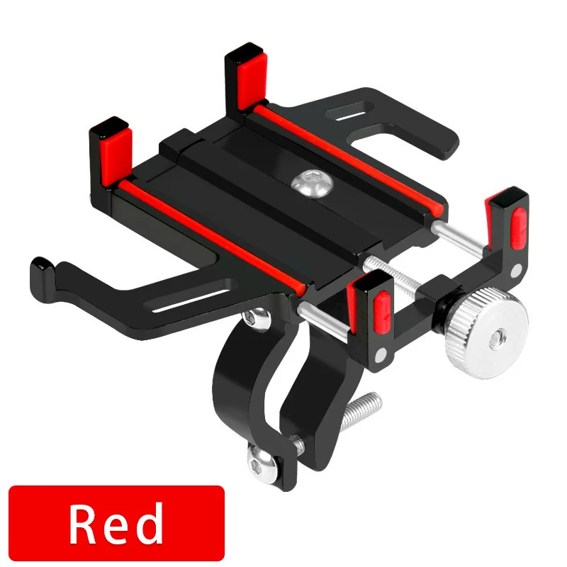 Red Алюминиевый держатель для телефона на велосипед, мотоцикл, для смартфона, регулируемая поддержка, gps, велосипед, MTB, руль, подставка для телефона, кронштейн - Цвет: Red