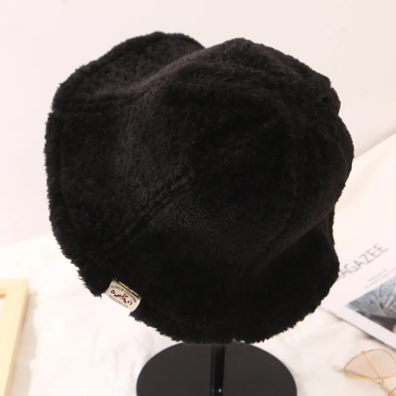 2019 корейская зимняя Панамка для женщин Новая Толстая плюс бархат Боб Дамы