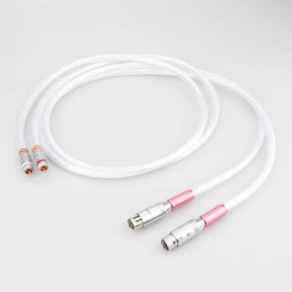 Посеребренный аналоговый RCA аудио кабель для соединения штекер к XLR гнездовой