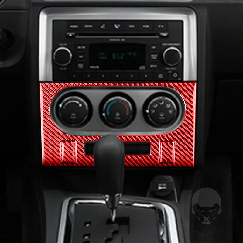 

For Dodge Challenger 2008-2014 Car Center Console Air Conditioning Knob Panel Trim Cover Carbon Fiber Sticker Accessories