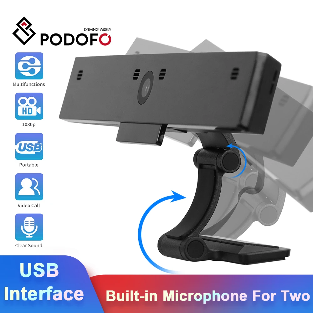 Веб камера Podofo 1080p HD USB встроенный 4 типа микрофона|Веб-камеры| |