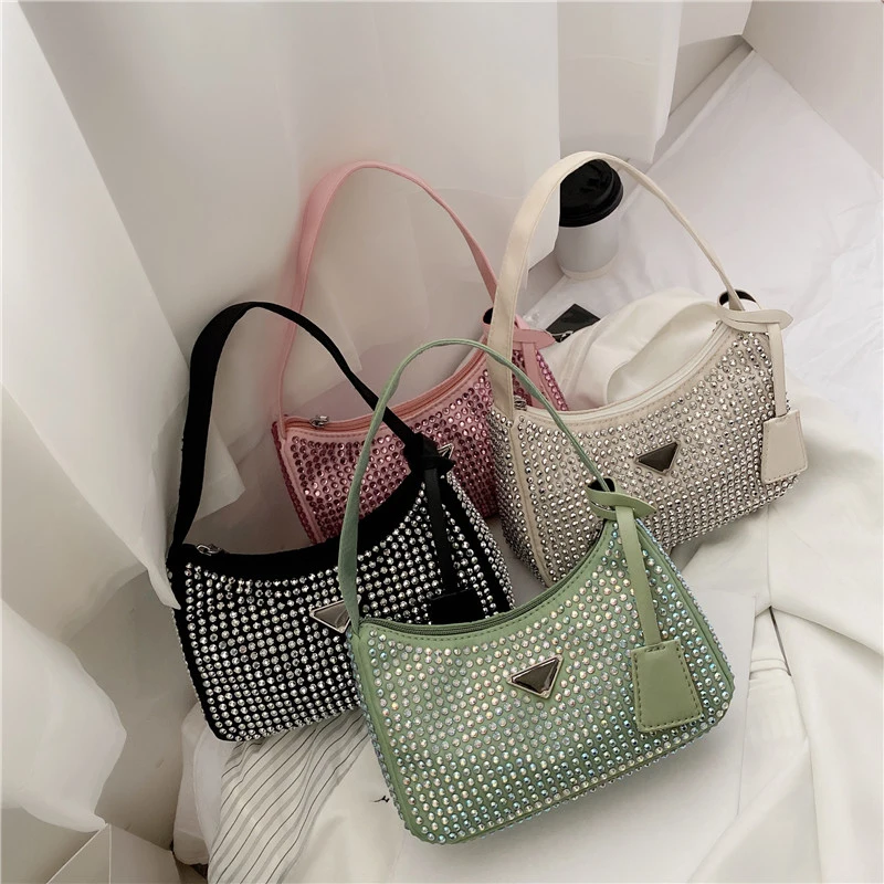 

Brand Underarm Bags for Women Luxury Diamond Shoulder Bag High Quality Handbag and Purse Female Designer Hand Bag Women Bag