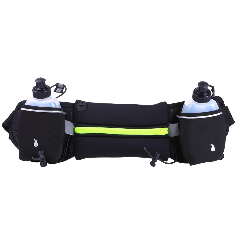 Running Waist Bags Outdoor For Man&Women Jogging Waist Pack Hydration Belt Bag Water Bottle Fitness Gym Lightweight Sport Wallet - Цвет: Green-2 water bottle