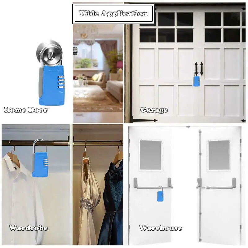 

Key Safe Box 4-Digital Password Combination Lock With Hook Mini Metal Secret Box For Home Villa Caravan