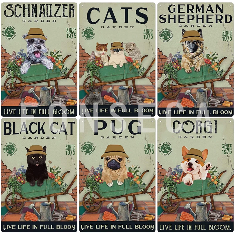 Металлический жестяной знак, украшение для коридора, зоомагазина, сада, магазина, фотообои 12*8 дюймов