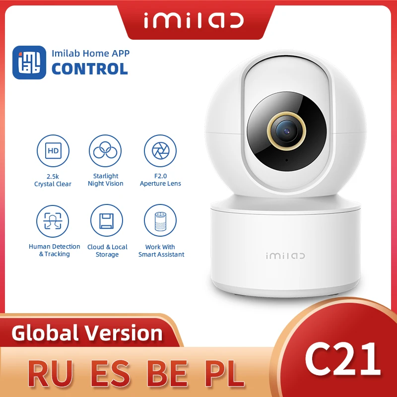 

Home Security Smart Camera C21 2.5K HD 4MP Indoor Wifi Camera CCTV Baby Crying Detection Work with Smart Assistant IMILAB App