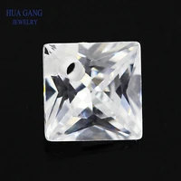 white cubic zirconia stone square shape loose cz stones gems aaaaa with hole for jewerly making 5x512x12 high quality