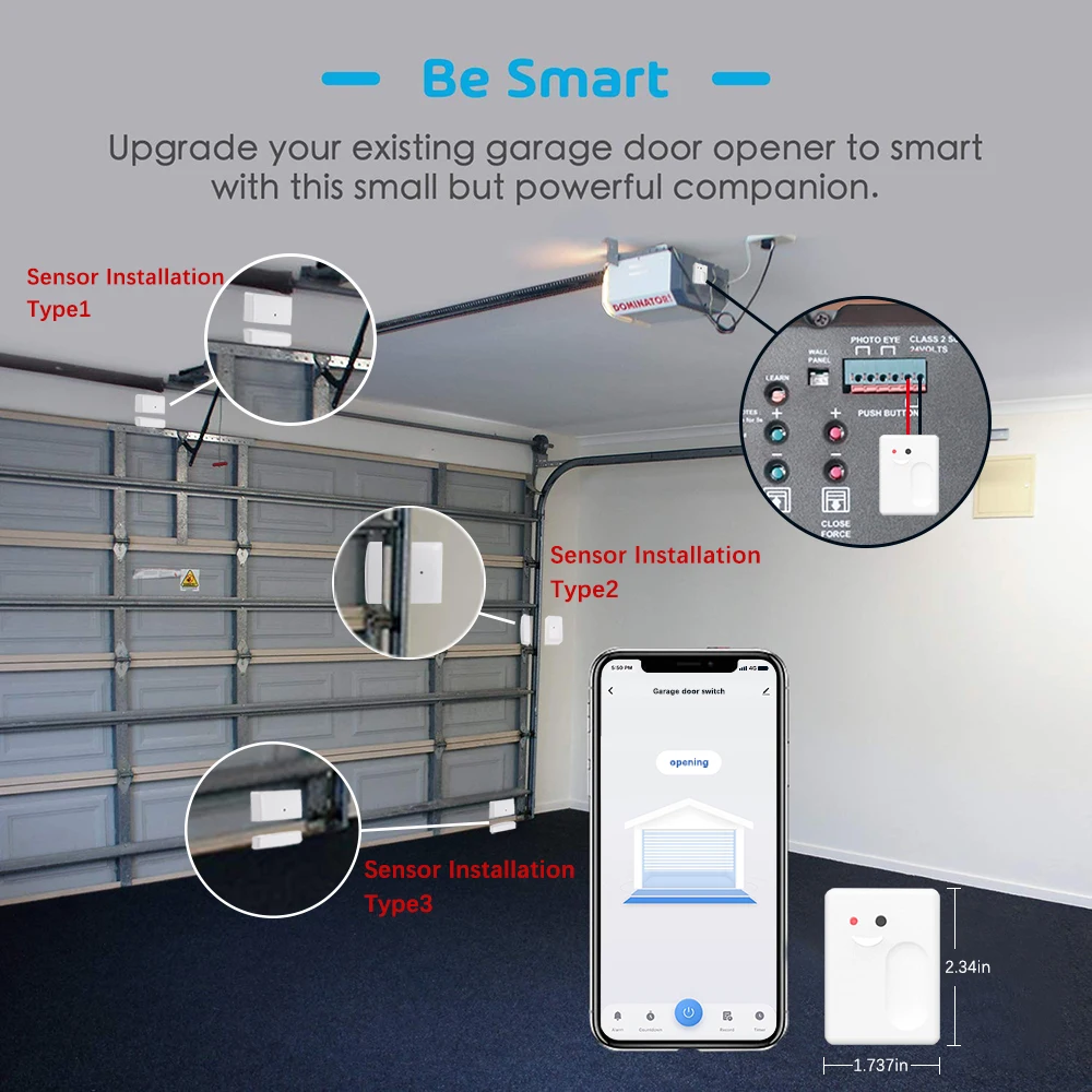 Беспроводной пульт управления для гаражных дверей Tuya Smart Life дистанционное