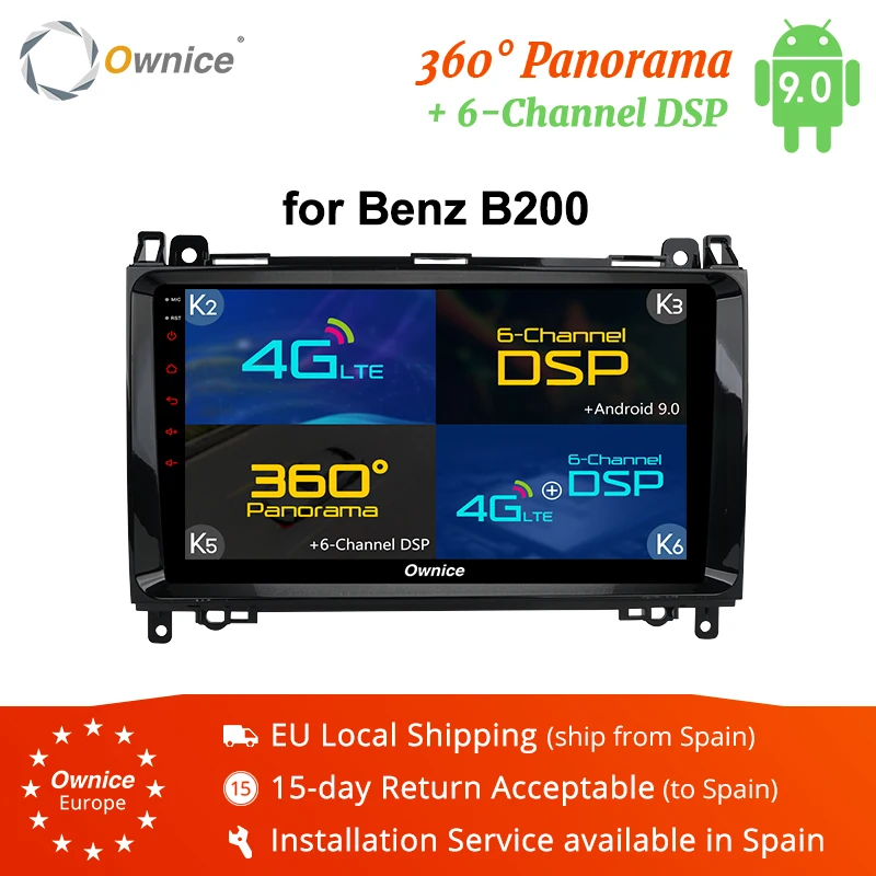 Ownice K1 K2 K3 k5 k6 2Din Android 9 0 автомобильный Радио dvd плеер Восьмиядерный &quotдля Mercedes Benz B200