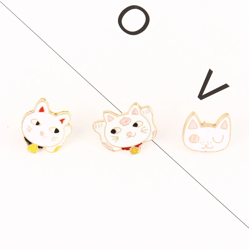 Броши на булавке Maneki Neko шпилька с подвеской Кот эмаль кошка брошь Япония Lucky Cat