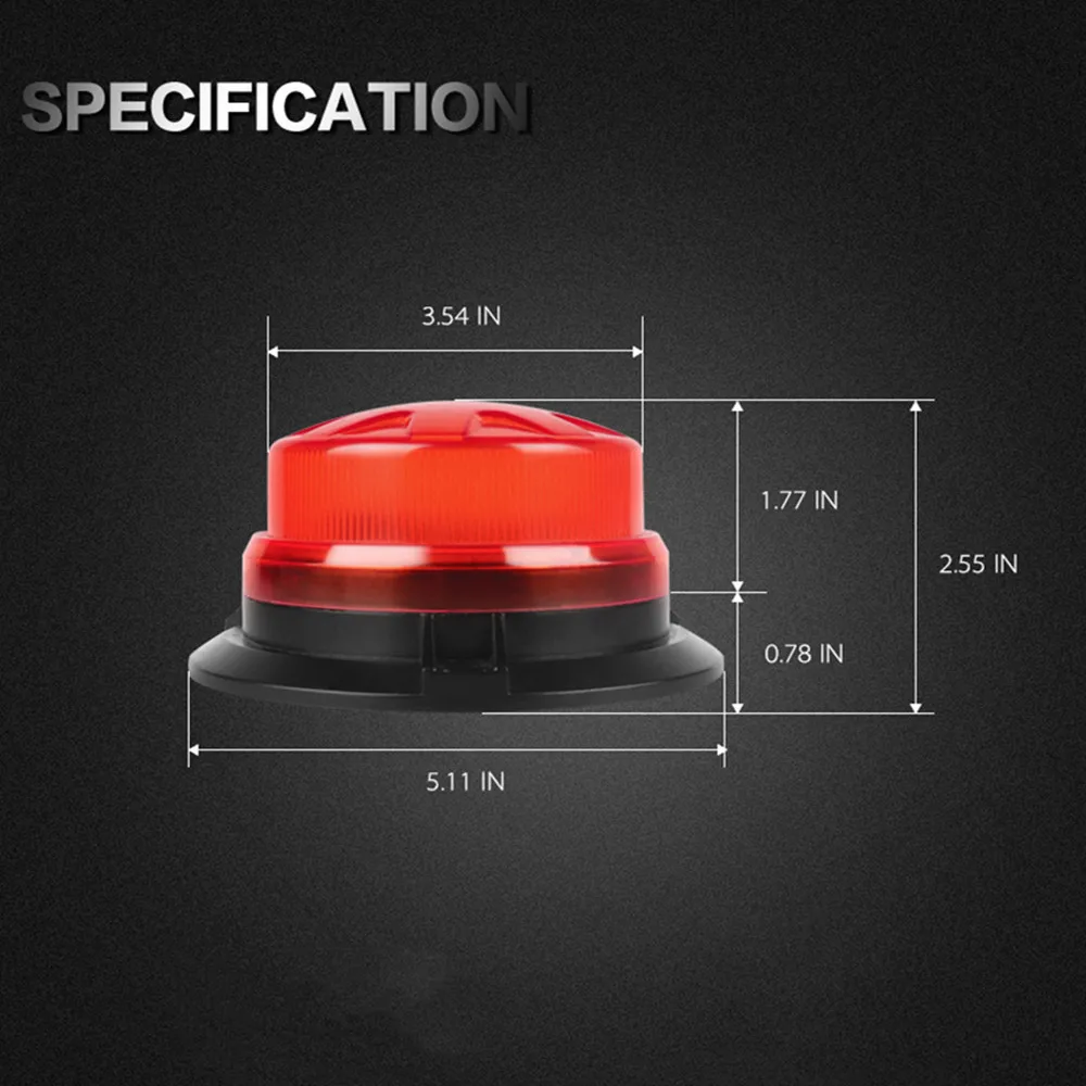 FEEDOPAL 1PCS Amber Or Red Round Flashing LED Traffic Signal Light 12~24V Waterproof Roof Safety Warning |