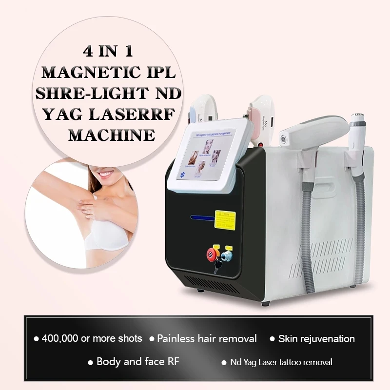 

Free Shipping Four in one 360 magneto-optical IPL/OPT/SHR/E-Lihght Hair removal YAG laser Tattoo removal beauty equipment