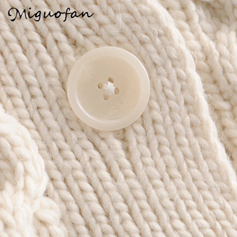 Женский вязаный укороченный свитер Белый свободный в Корейском стиле с