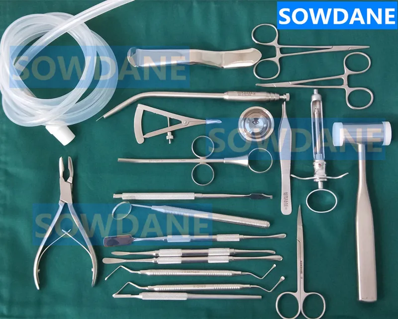 implant set 22 шт./компл. Высокое качество Стоматологическая посадки комплект набор для зубного импланта для инструментов из нержавеющей стали стоматолог хирургический инструмент с полотенце с отверстием - Цвет: implant set