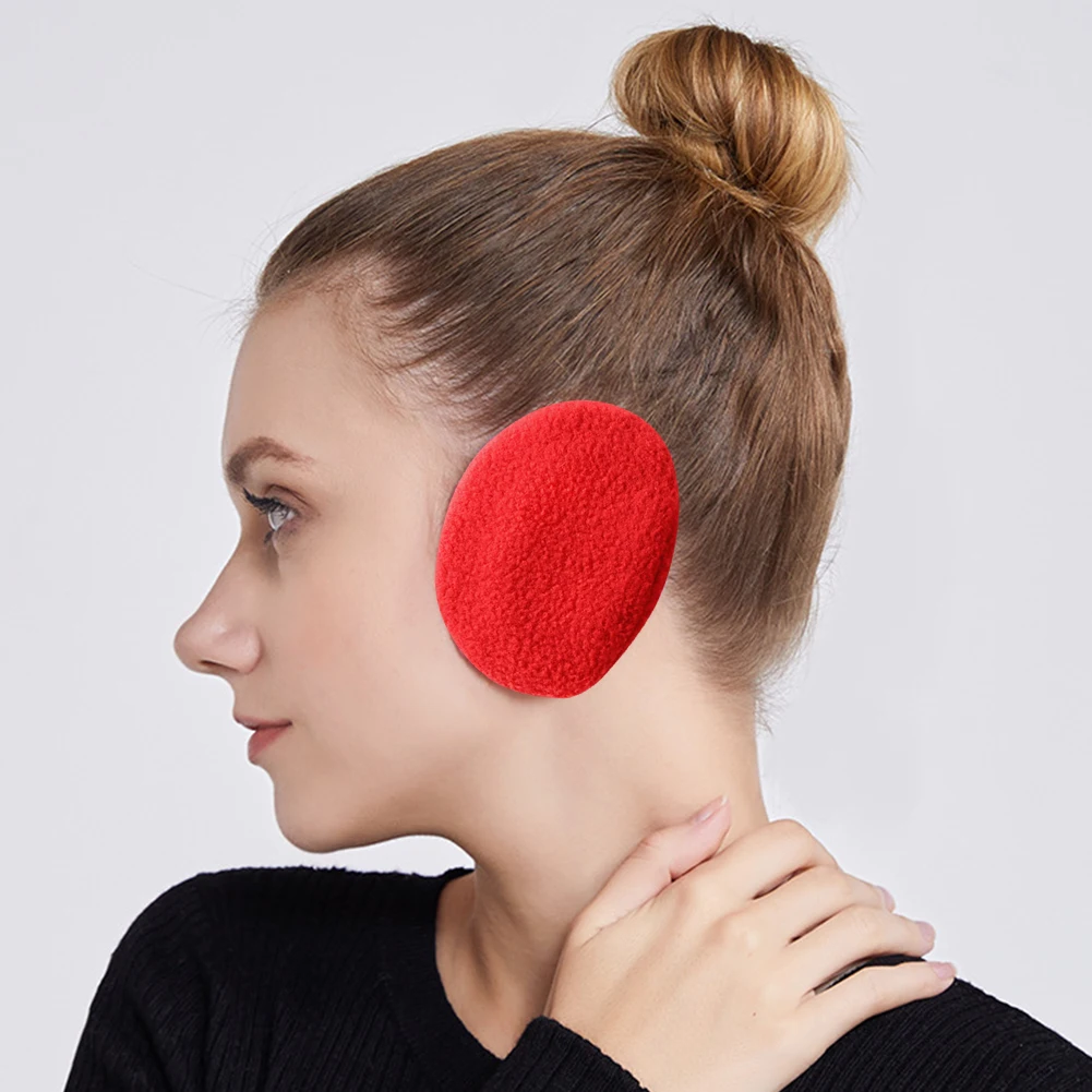

2pcs Men Women Winter Warm Portable Soft Polyester Band Less Solid Ear Muffs Non Slip Warmers Two Parts Daily Protection