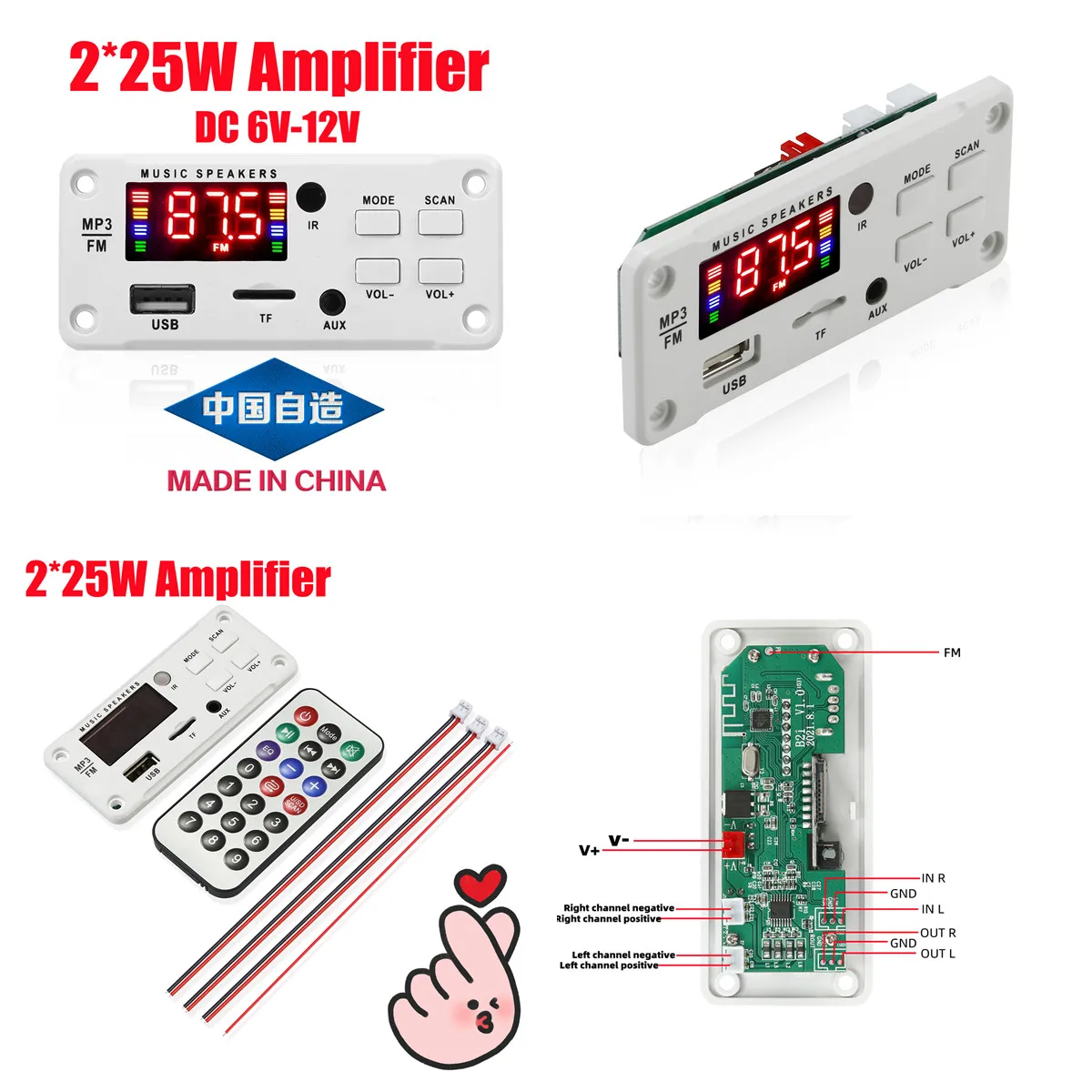 

NEW 50W Car Audio USB TF FM Radio Module Wireless Bluetooth 5V 12V MP3 WMA Decoder Board MP3 Player with Remote Control For Car