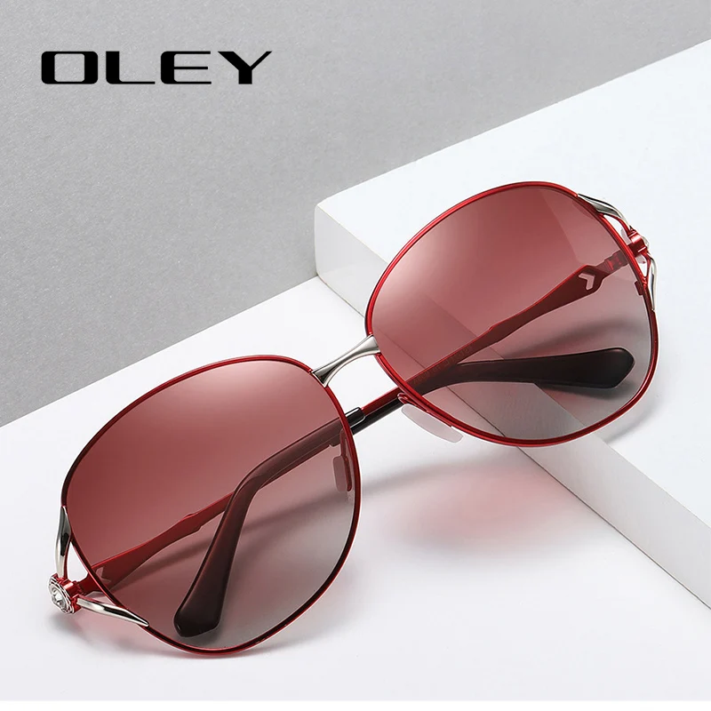 Женские Классические солнцезащитные очки OLEY черные поляризационные с бабочкой и