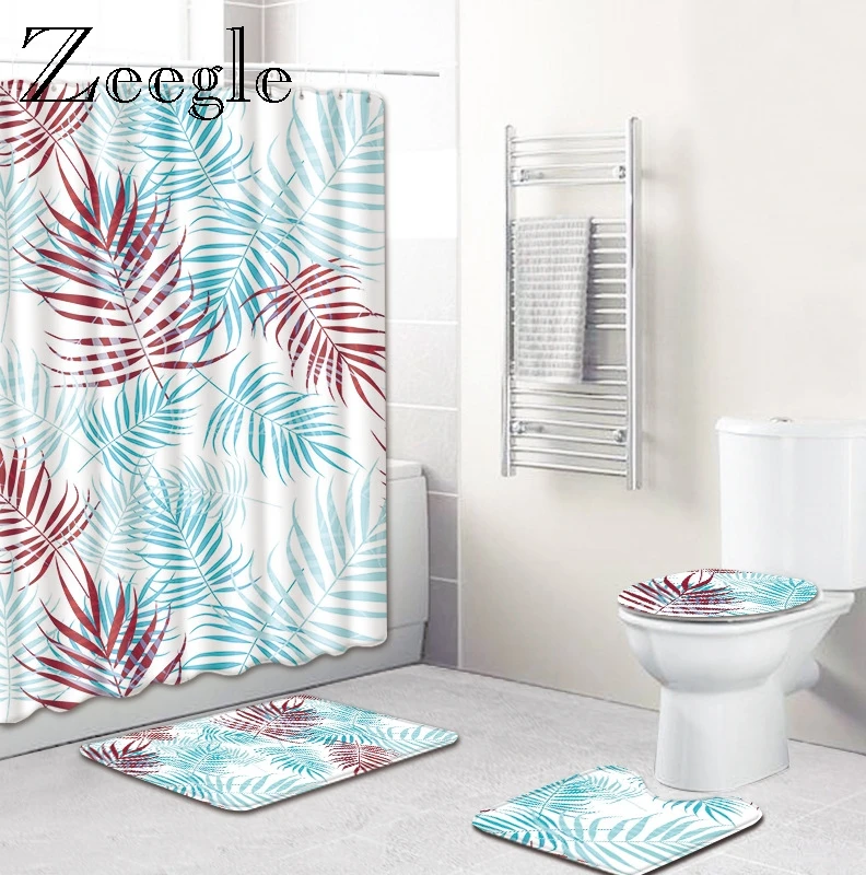 

Zeegle Flamingo Pattern Bathroom Bath Mat and Shower Curtain Floor Carpet for Bathroom Mat Non-slip Home Decor Toilet Bath Mats