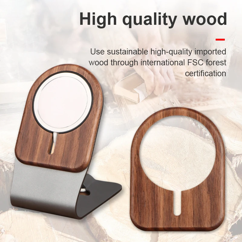 wooden magnetic charging stand holder for magsafe mobile phone support for 12 13 pro max13 mini desk aluminum wireless bracket free global shipping