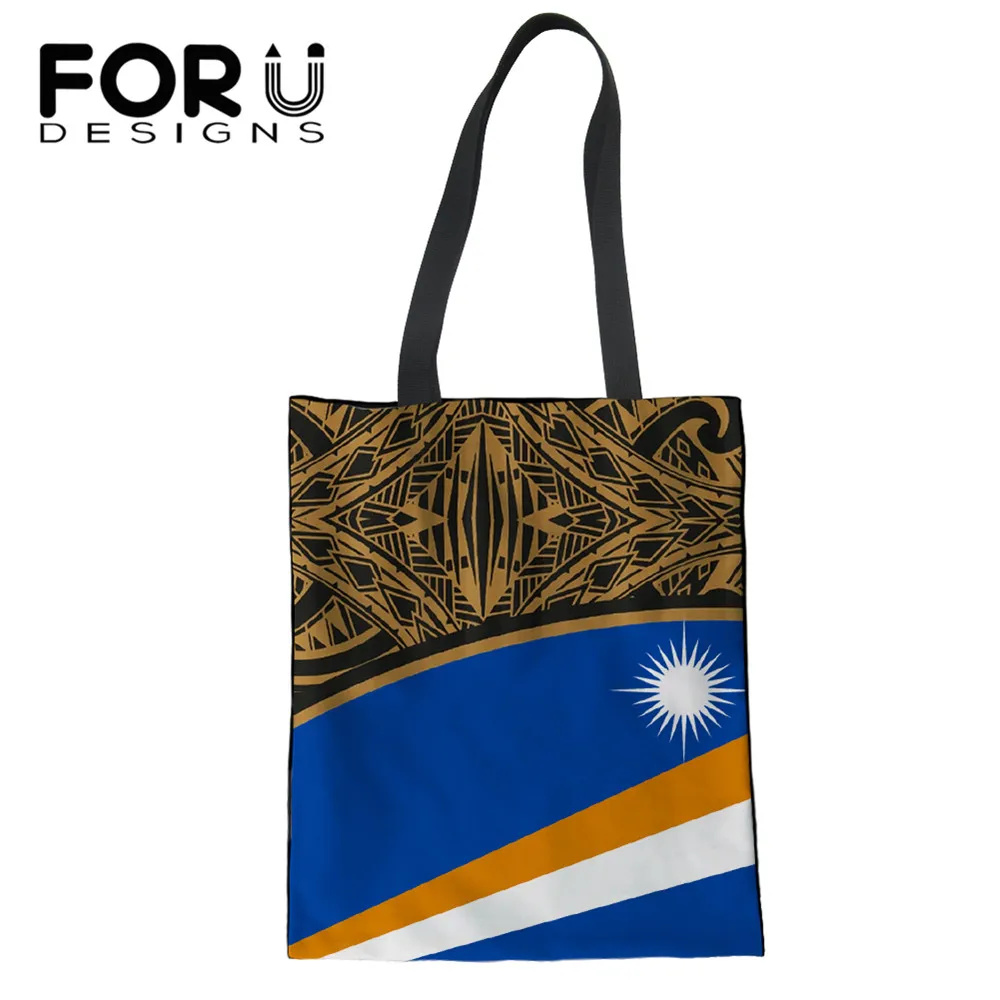 

FORUDESIGNS Women Shopper Bags Tote Polynesian Tribe And Islands Pattern Lady Canvas Shoulder Bag Female Eco Large-capacity Sac