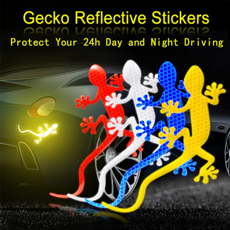Автомобильные наклейки 3D Gecko светоотражающая виниловая наклейка с ночным