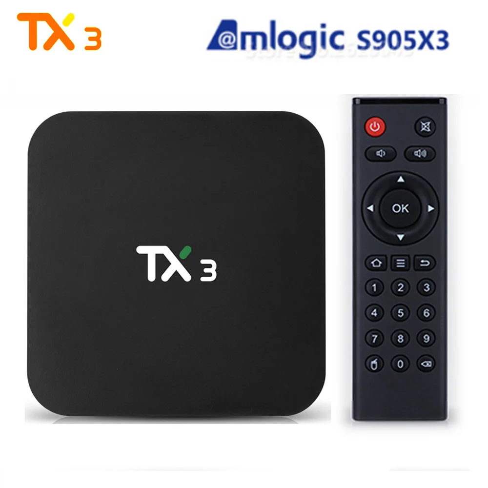 ТВ приставка TX3 для Smart Tv Android 9 0 Amlogic S905X3 4 Гб 32 ГБ 8k медиаплеер Youtube 2 4G Wi Fi 100 м LAN USB 3