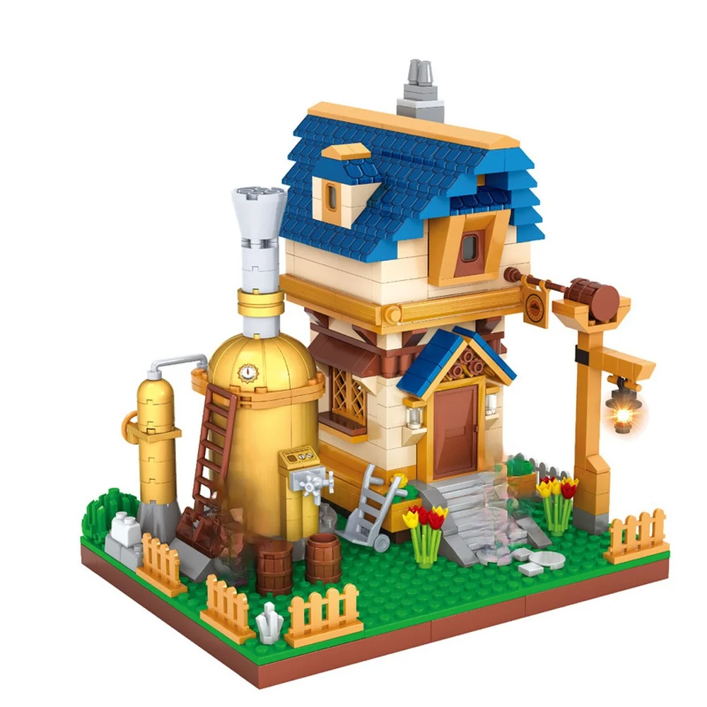 

453pcs Village Architecture Model 28801 Production Wine House Building Blocks Set Education Kid Toys For Children Gifts