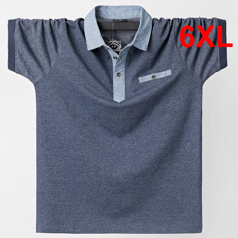 Mens Polo Shirt for 140kg Fat Big and Tall Man Summer Polo Shirts Casual Fashion Camisa Polo Masculina Plus Size 5XL 6XL