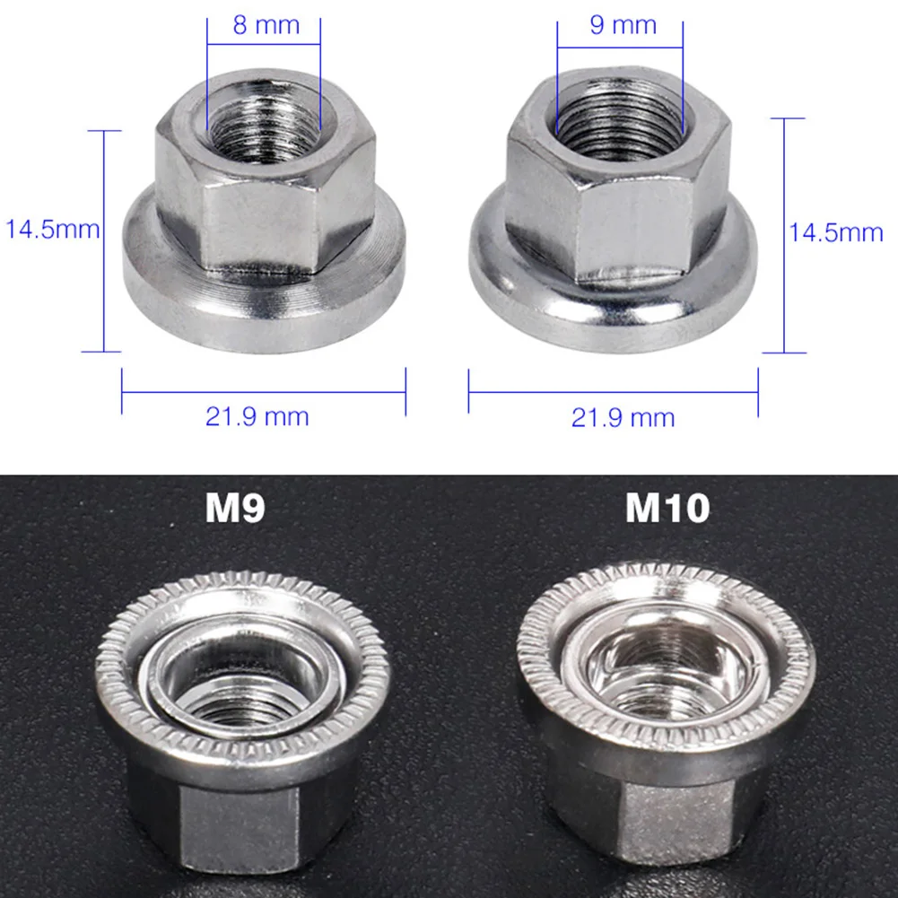 

2PCS M9/M10 Nuts Stainless Steel Bike / Cycle Wheel Axle Track Nuts Screws For Dead-flying Front / rear Hubs Cycling Parts