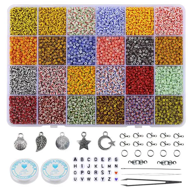 Goody King Jewelry Making Kit Beads for Bracelets - 5000+pcs Bead Craft Kit  Set, Glass Pony Seed Letter Alphabet DIY Art and Craft - Gift for Her