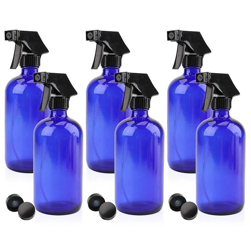 

6 Pcs Empty Glass Spray Bottles,480Ml Refillable Containers,Used for Essential Oils,Cleaning Products or Aromatherapy