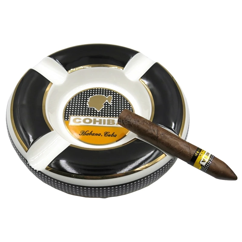 COHIBA керамическая пепельница для сигар большой размер 4 пальца держатель