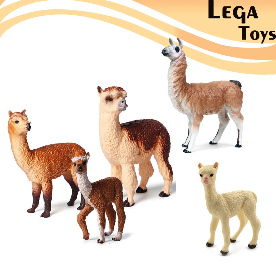 Реалистичная пластиковая Милая Альпака дикая Llamas животное подвижная фигурка-модель, животные-животные развивающие Фигурки игрушки подарок для детей