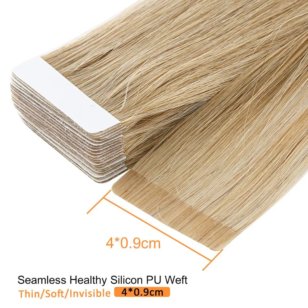Neitsi Machine Made Remy Tape In Human Hair Extensions 20" Double Side Tape Straight Ombre Skin Weft Hair+ Free Exchange Tapes