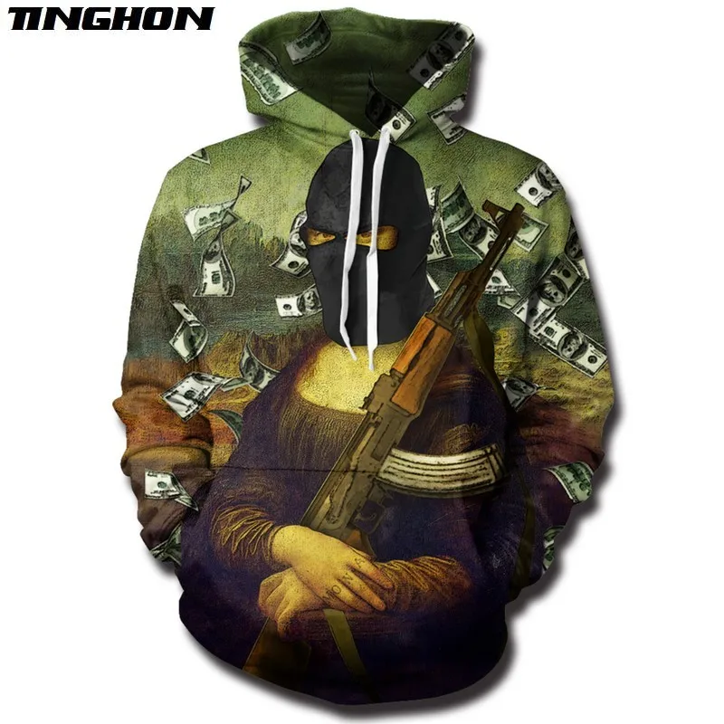 XS 7XL летние модные мужские и женские футболка капюшон с Моной Лизой забавные