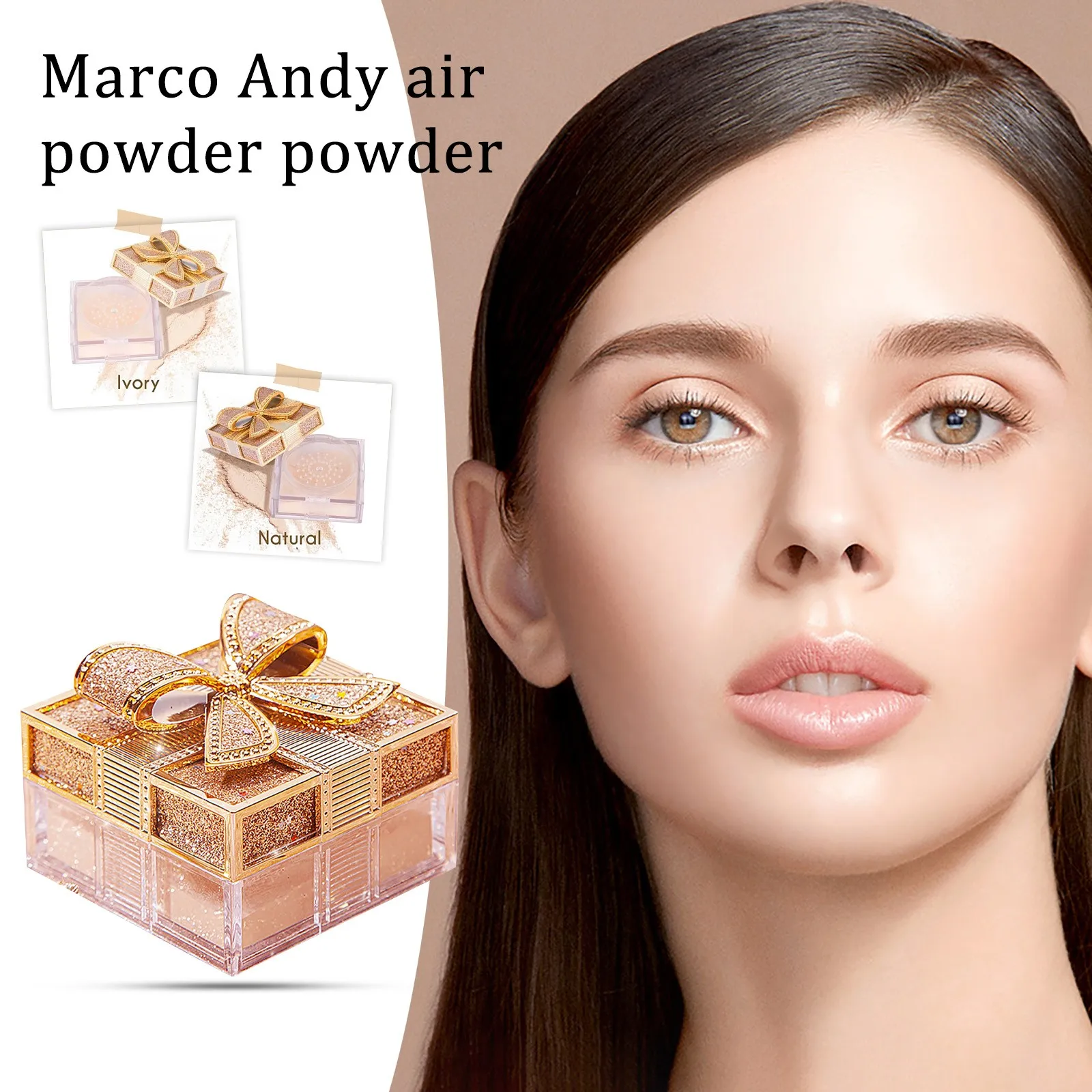 Шелковистая воздушная рассыпчатая пудра с бантом нежная светильник Кая и