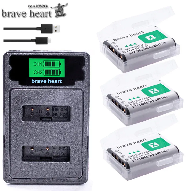 chagrer and 3battery NPBX1 NP-BX1 np bx1 Батарея+ type-c Зарядное устройство для sony DSC-RX100 DSC-WX500 Характеристическая вязкость полимера HX300 WX300 HDR-AS15 X3000R MV1 AS30V HDR-AS300 - Цвет: chagrer and 3battery