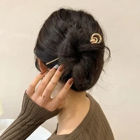 2021 new koren hair hairpins for women gold fork disk barrette clip hair sticks one character wedding headwear hair accessories