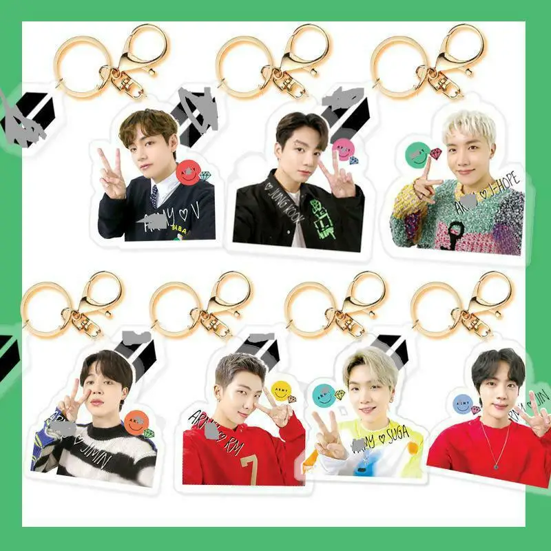 

KPOP Bangtan Boys Butter New Acrylic Keychain Pendant Bag Decoration Accessories Cosplay gift JIMIN V SUGA JK JIN Fan collection