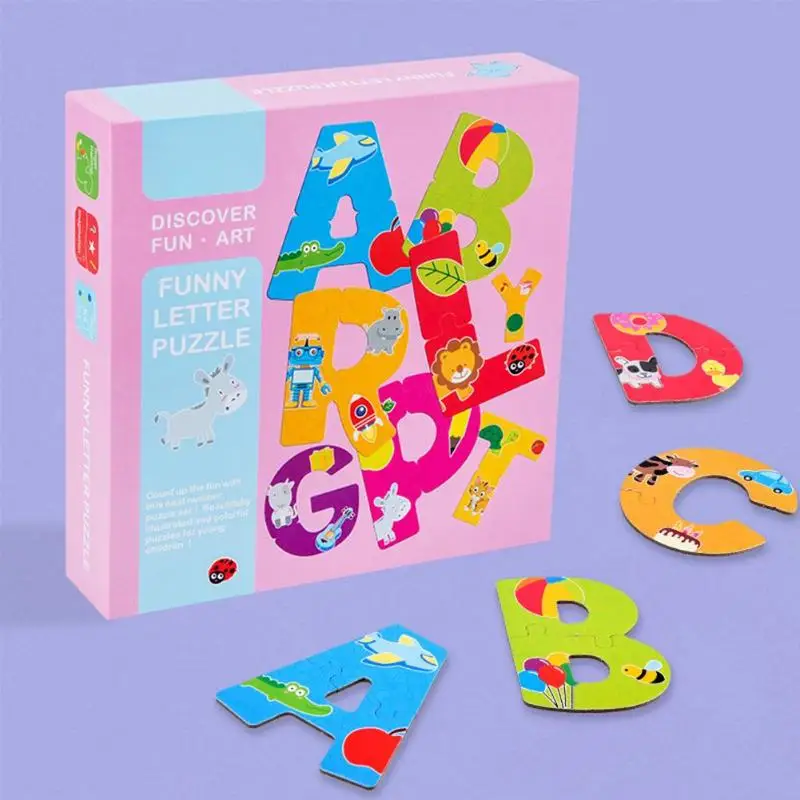 1 Set Montessori Educational Wooden Toys Cartoon Numbers Letters Math Puzzle Mathematics Toy Gift for Kids multi-function | Игрушки и