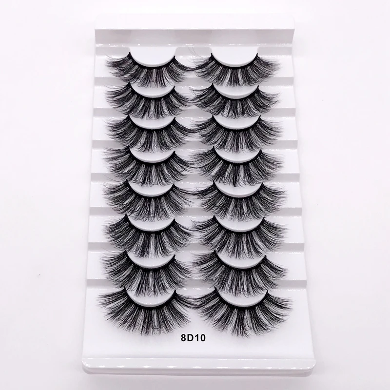 AY 8 Pairs 25 mm Mink Eyelashes lashes Bulk Woman Makeup Tools Eyelash Vendor 25mm mink Wholesale | Красота и здоровье