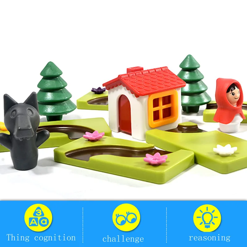 Smart IQ Challenge Board Games Little Red Riding Hood Puzzle Toys Skill-Building for family game |