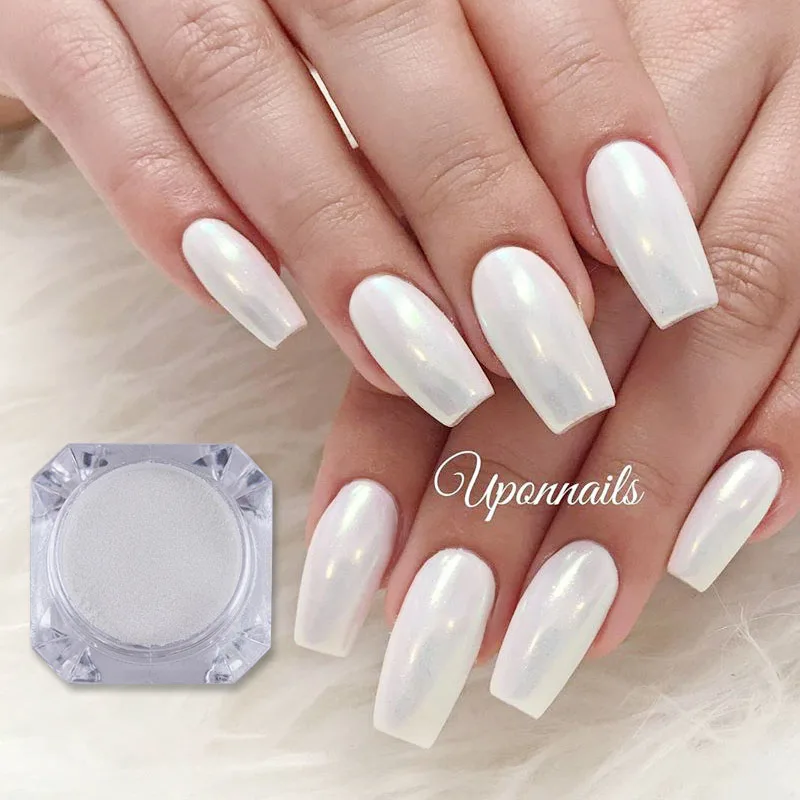 Жемчужный Блестящий Порошок для ногтей зеркальная пудра мерцающий хромовый